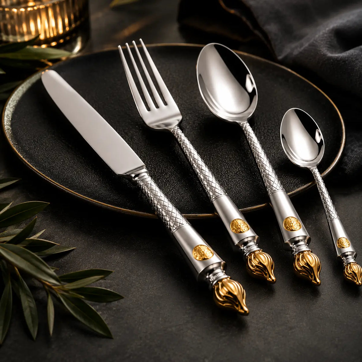 Faqueiro Marrakesh 24 Peças em Aço Inox Premium