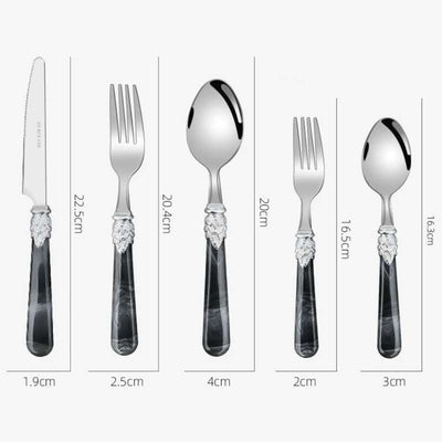Faqueiro Inox Marfim Ébano Tamanhos 