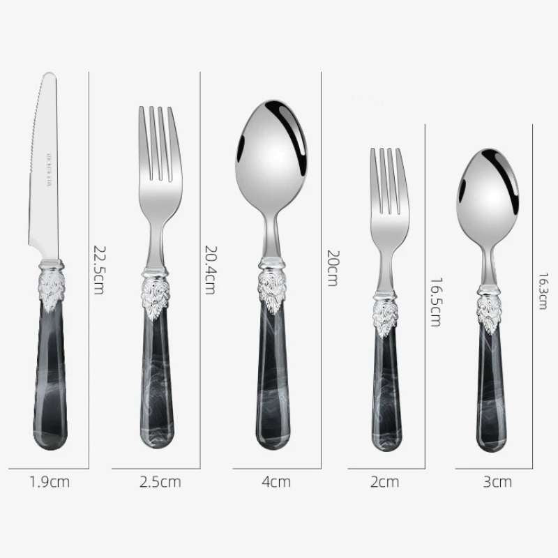 Faqueiro Inox Marfim Ébano Tamanhos 