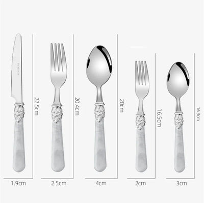 Faqueiro Inox Marfim Pérola 30 Peças
