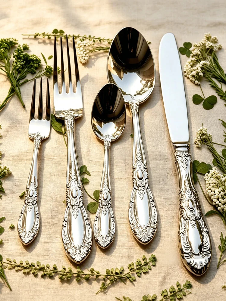 Faqueiro Versailles Prata Casa Splendida para mesa posta clássica, recepções e presentes refinados