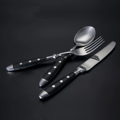 Faqueiro Inox Noir Heritage 24 Peças Preto