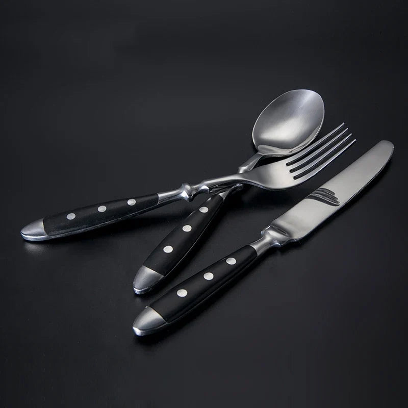 Faqueiro Inox Noir Heritage 24 Peças Preto