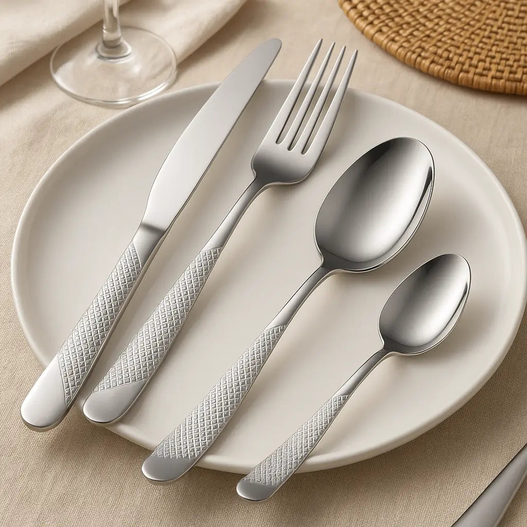 Faqueiro Inox 24 Peças Cabo Texturizado Luxo
